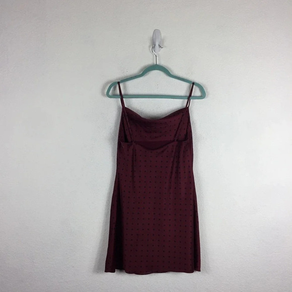 House Of Harlow 1960 x REVOLVE Ira Burgundy Polka Dot Satin Slip Dress Medium - Picture 14 of 15